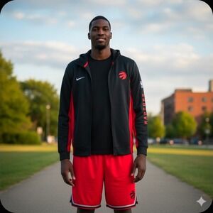 Nike‎ Showtime Mens Toronto Raptors NBA Dri-FIT Full Zip Jacket XXL Tall Black